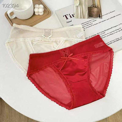 藏不住红花边女士内裤-纪念日百货门店同款167543242 商品图4
