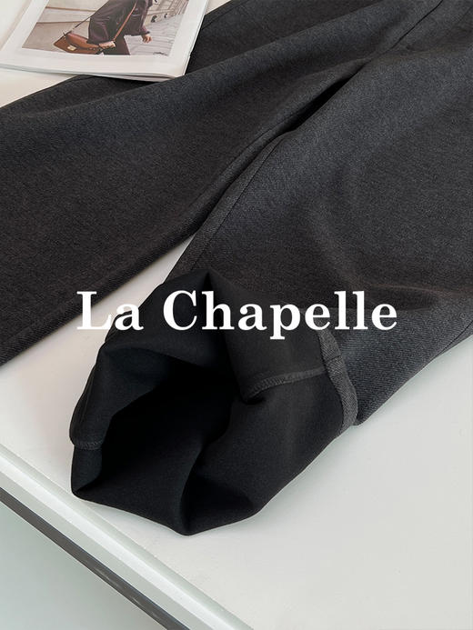 会员福利【绵羊毛+内里磨毛/不垮垂感】拉夏贝尔/La Chapelle秋冬新款通勤直筒裤！高级感斜纹加厚西裤 商品图5