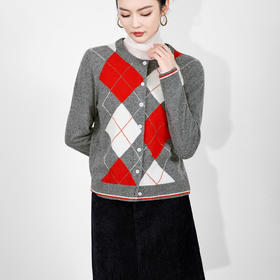 「高货wl」全新升级【铂金会员266/天猫359/差价93】(02604)洛诗琳美丽诺羊毛重工提花开衫2025秋冬气质纯羊毛针织衫