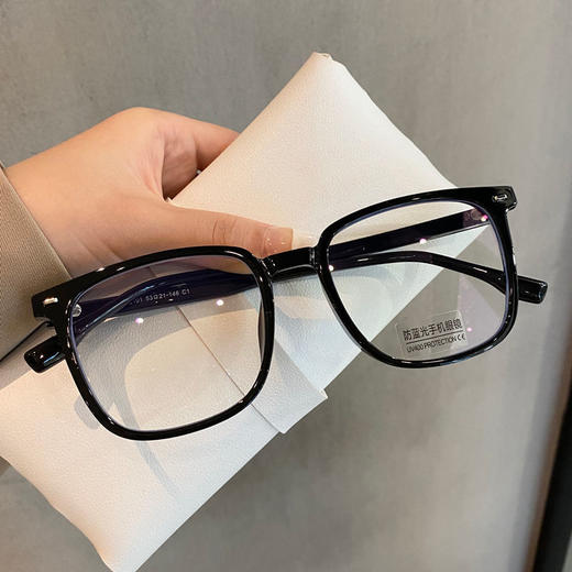 赠送盒子【个性潮流！可配近视】黑框眼镜男款超轻大方框近视可配有度数大脸磨砂平光眼镜架潮女。rd 商品图5