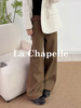 会员福利【高支斜纹+久坐顺直】拉夏贝尔/La Chapelle高腰微廓显瘦直筒裤~质感百搭加厚休闲裤（含腰带） 商品缩略图2