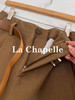 会员福利【高支斜纹+久坐顺直】拉夏贝尔/La Chapelle高腰微廓显瘦直筒裤~质感百搭加厚休闲裤（含腰带） 商品缩略图7