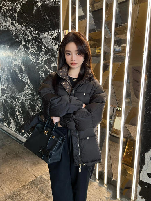 驴家 25秋冬新款 老花内里立领羽绒服外套(TM) 商品图5