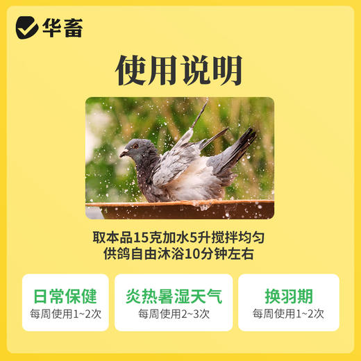 华畜百草鸽浴盐鸽子洗澡专用除味赛鸽鹦鹉鸟类养殖用虱子螨虫体外 商品图3
