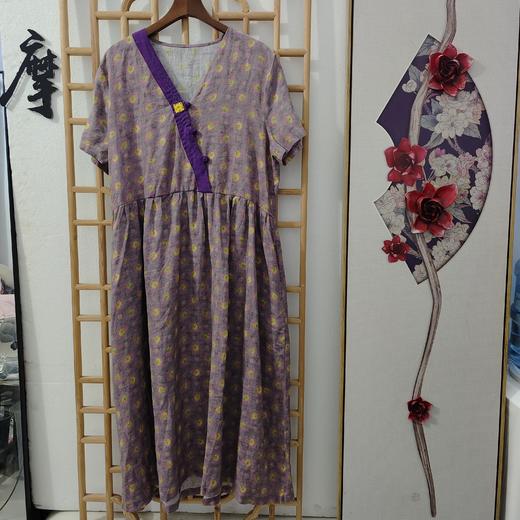 「断码清仓」亚麻宽松连衣裙 ZFYY112 商品图0
