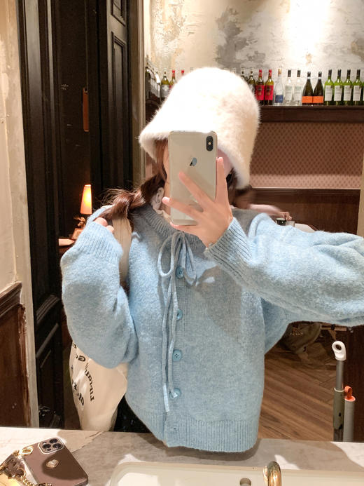 <曾小咸推荐> 现货秒杀！微信超特价！蓝色蝴蝶结短款毛衣开衫 日常179.99 立减90 秒杀89.99！ 商品图14