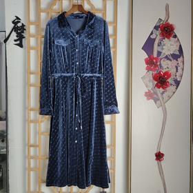 「断码清仓」字母金丝绒前开口连衣裙  L码 ZFYY115