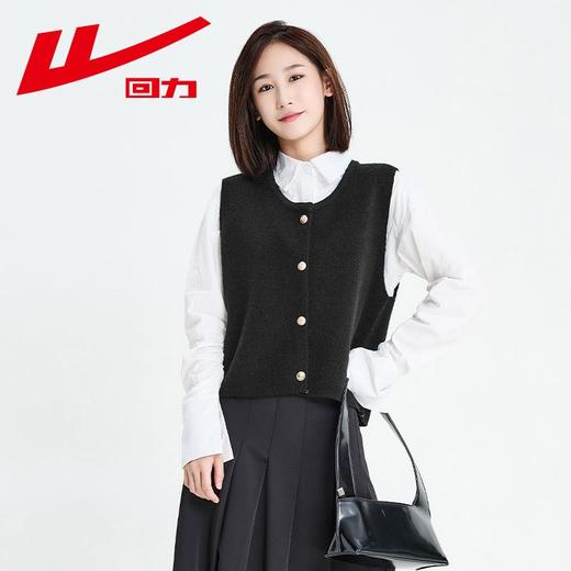 回力针织马甲女2025春季新款外搭宽松衬衫叠穿短款针织背心马甲女 商品图7