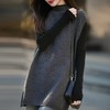 丁摩 半高领100纯羊毛针织马甲女秋冬中长款宽松无袖毛衣坎肩yc-028 商品缩略图0