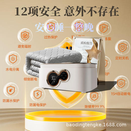 源头工厂水暖电热毯智能恒温定时水循环加厚水电褥子家用主机款 商品图0