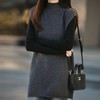 丁摩 半高领100纯羊毛针织马甲女秋冬中长款宽松无袖毛衣坎肩yc-028 商品缩略图3