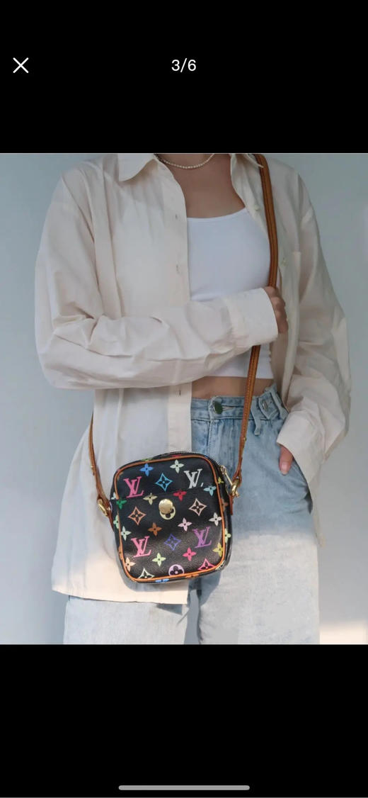 LV 黑三彩 老花 金豆 相机包 商品图4