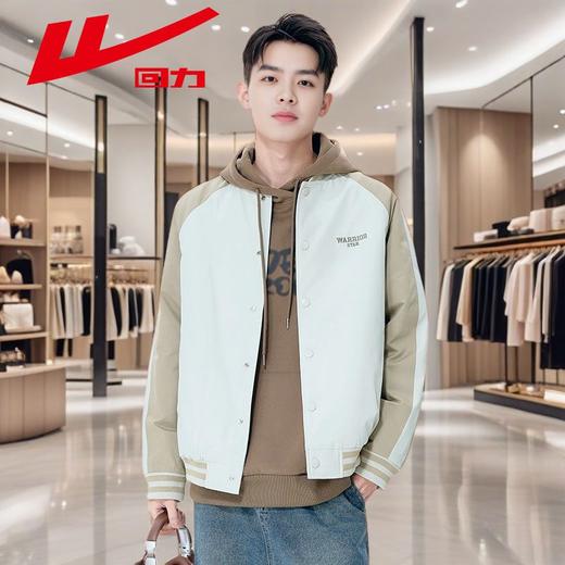 回力美式夹棉棒球服外套男款冬季2025新款重磅运动休闲夹克上衣潮 商品图4