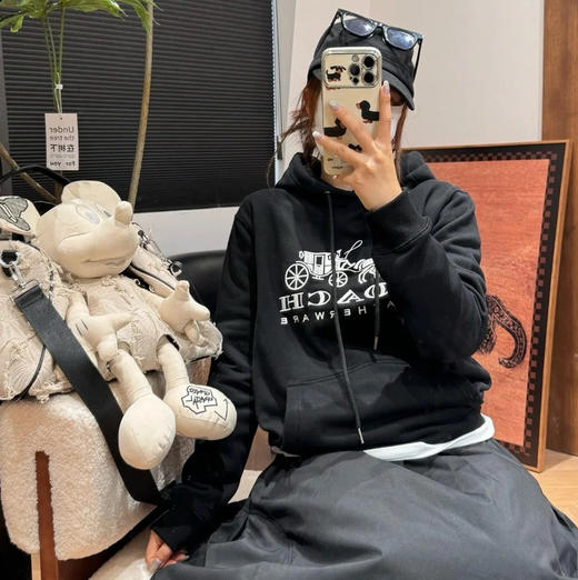 蔻驰刺绣马车加绒卫衣帽衫11112 商品图5