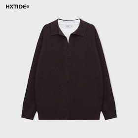 【断码清仓】HX 冬季假两件翻领毛衫S107544129101/02