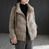 丁摩 轻薄羽绒服女短款白鸭绒大码立领宽松显瘦外套显瘦8915 商品缩略图0
