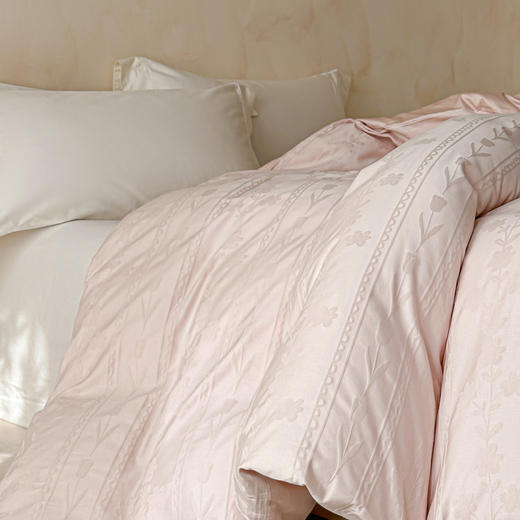 自然醒全棉长绒棉立体提花四件套-花屿HS 商品图11