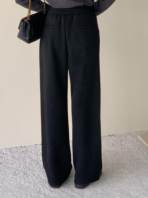 【百图lulu定制】【预售10天发】【筷子腿毛呢裤】窄版直筒裤 前平幅 后弹力腰围 斜纹 醋酸毛呢裤 商品图5