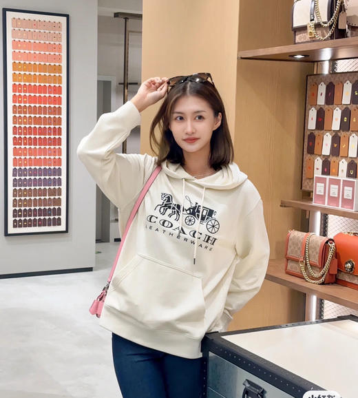 蔻驰刺绣马车加绒卫衣帽衫11112 商品图6