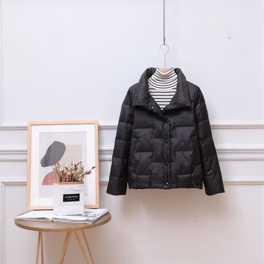 丁摩 轻薄羽绒服女短款白鸭绒大码立领宽松显瘦外套显瘦8915 商品图2