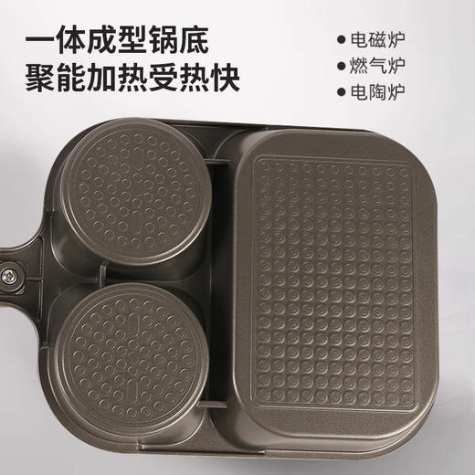 【钛陶瓷涂层早餐锅】新款早餐锅加大加深煎蛋多功能三合一不沾0涂层氟钛钛陶瓷牛排锅 商品图2