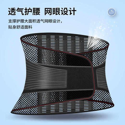 透气护腰带夏季薄款男女士腰部五根钢板支撑腰托腰围网眼护腰 商品图3