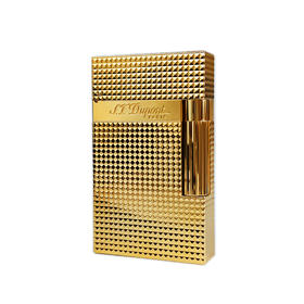 【99新（闲置未使用品）】S.T.Dupont 都彭Ligne2朗声系列016284黄金面钻石菱纹装饰打火机181125NJS57