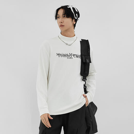 【断码清仓】HX 秋冬季中领长袖T恤Y102340003101/02 商品图1