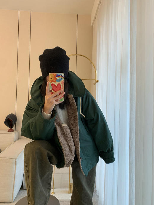 1123-6 一手货源 日系高端 45R 双面穿 夹克外套 轻盈保暖 宽松舒适 两种气质 商品图2