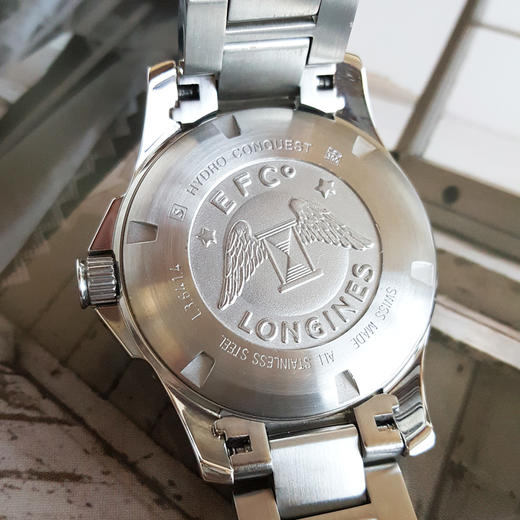 【9新】Longines浪琴L3.641.4.56.6自动机械日期显示39mm（男款）康卡斯系列 精钢/单向旋转刻度铝圈041125NJS14 商品图6