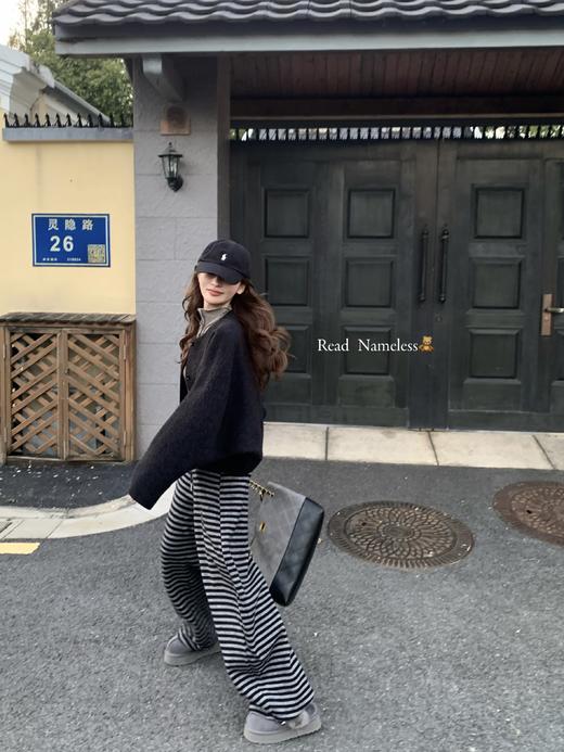 Read Nameless /炭灰苏利羊驼毛短外套+加绒条纹裤（可收脚） 2025/11/24 商品图10