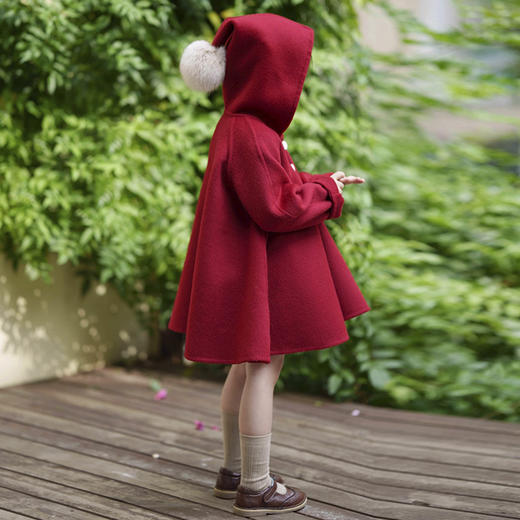 裁缝学苑TS29双面羊绒儿童连帽大衣纸样斗篷毛呢童装做衣服样板裁剪图 商品图1