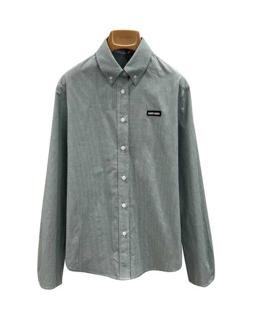 女款毛边格纹府绸长袖衬衫lv017 商品图0