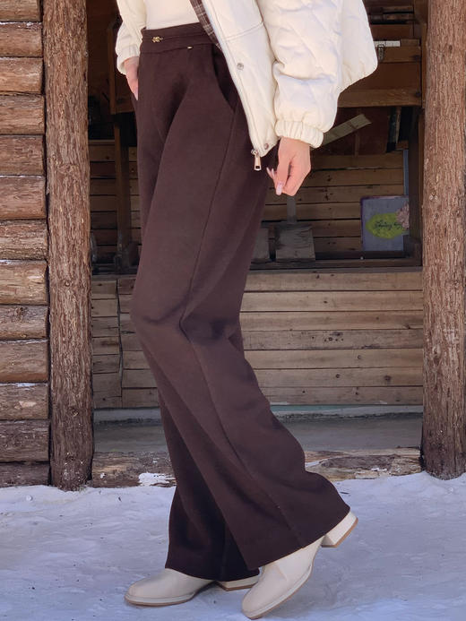 【百图lulu定制】【预售10天发】【筷子腿毛呢裤】窄版直筒裤 前平幅 后弹力腰围 斜纹 醋酸毛呢裤 商品图8