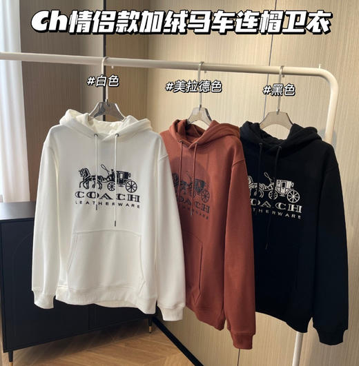 蔻驰刺绣马车加绒卫衣帽衫11112 商品图0