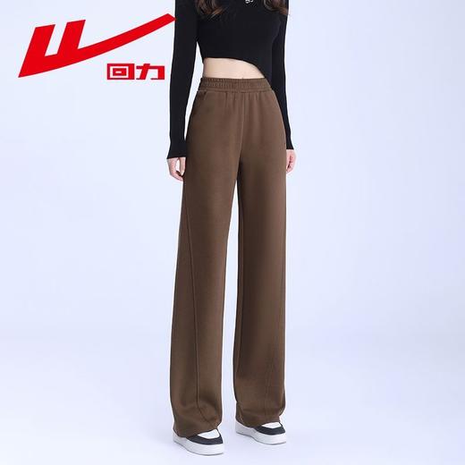 回力雪尼尔窄版阔腿裤女2025新款秋冬垂感直筒灯芯绒休闲运动裤子 商品图1