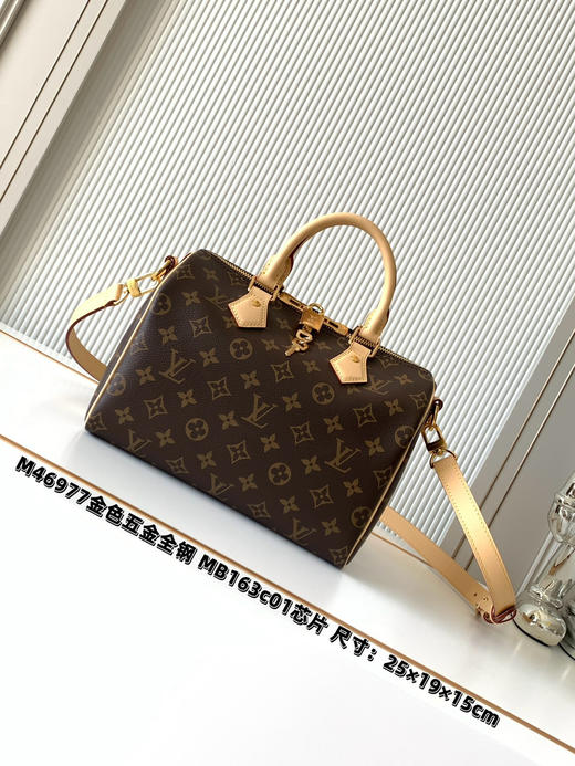 秋冬特惠💰1250 渠道级LV【全钢金色五金 MB163c01变码芯片】te级LV 全套包装 M46977老花 Speedy 系列手袋 商品图0