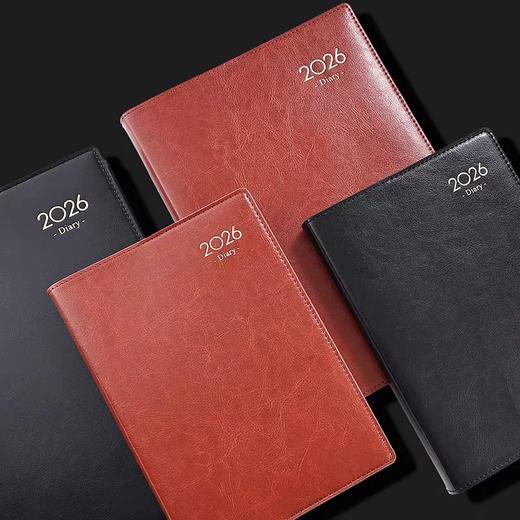 金派2026日程本年历笔记本效率手册 一天一页记账本记事本 黑色棕色B5A5 1本 商品图3