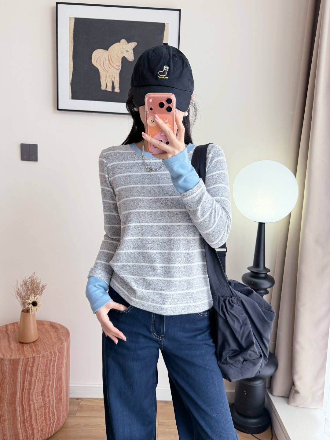 假两件撞色条纹长袖｜糯叽叽的慕斯绒 藏不住的精致感