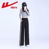 回力黑色运动裤女春季2025新款侧边条纹宽松阔腿直筒卫裤冬季裤子 商品缩略图3