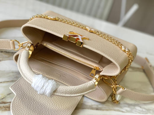 秋冬特惠💰1850 渠道级LV 新品 te级LV 动态芯片 M25461/M48865杏黄拼奶白珍珠花朵款 商品图5