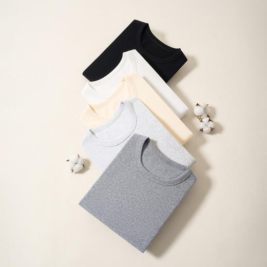 【拍2件69元】【240g重磅加绒纯棉长袖】2025年秋冬季保暖加绒加厚修身内搭T恤上衣 商品图3