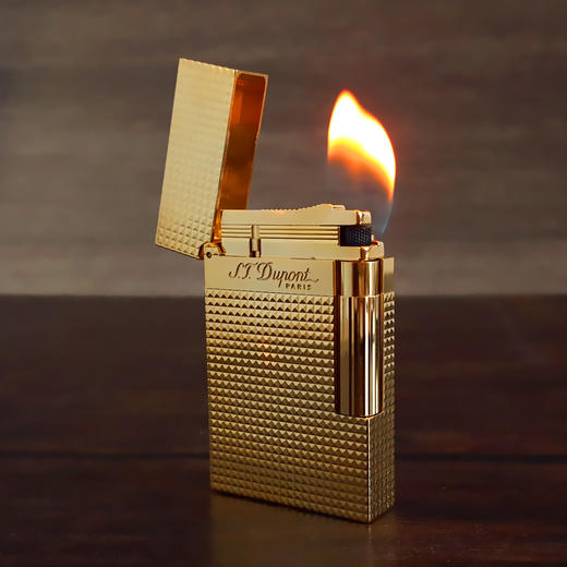 【99新（闲置未使用品）】S.T.Dupont 都彭Ligne2朗声系列016284黄金面钻石菱纹装饰打火机181125NJS57 商品图5