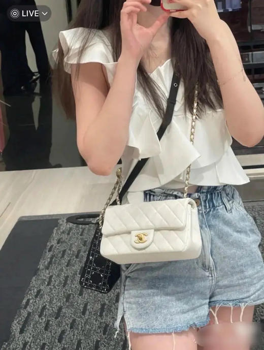 CHANEL cf 大mini 金球 白金 30开 商品图2