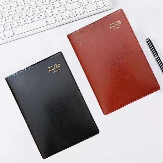 金派2026日程本年历笔记本效率手册 一天一页记账本记事本 黑色棕色B5A5 1本 商品图5