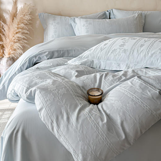 自然醒全棉长绒棉立体提花单被套-花屿HS 商品图10