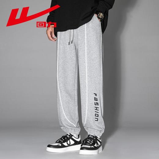 回力工装休闲裤男士2025春秋新款宽松直筒运动裤黑色潮流束脚卫裤 商品图5