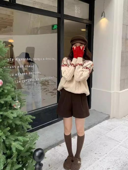 秋冬高阶质感！羊毛醋酸高腰A字短裤 商品图7