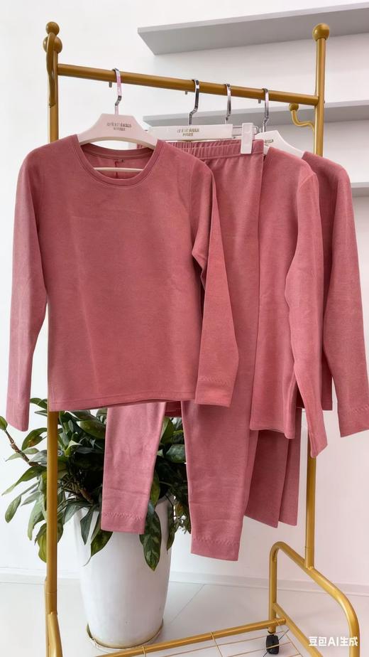 阳光绒保暖衣圆领套装蓄热保暖舒适透气高弹16313234 商品图2