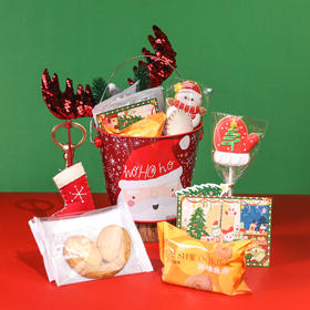 圣诞手提抱抱桶（红）